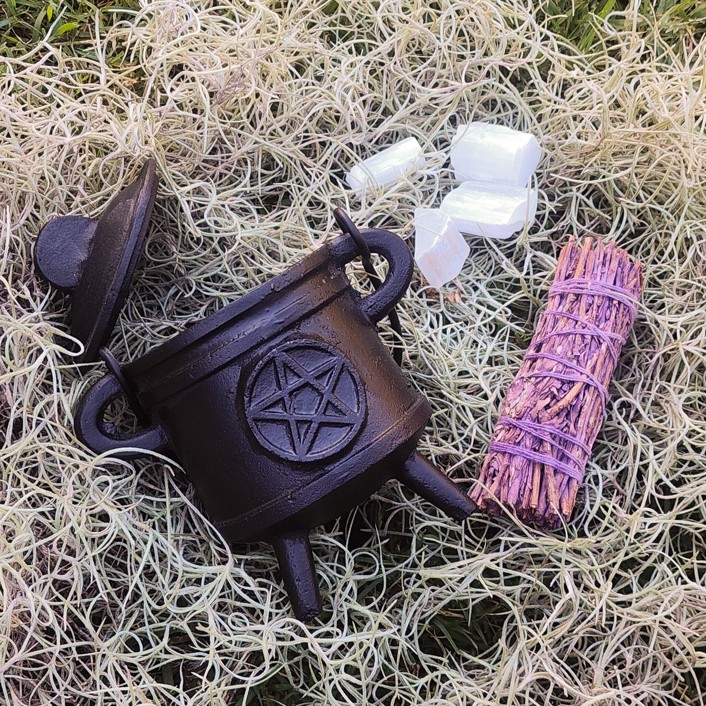 Cast Iron Cauldron with Pentacle