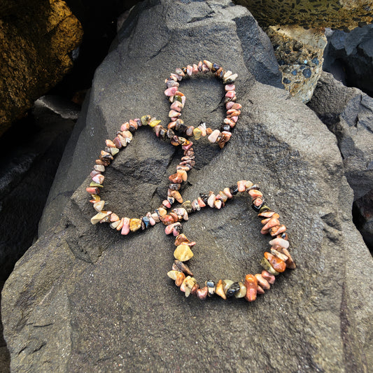 Rhodonite Chip Bracelet