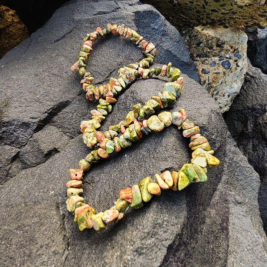 Unakite Chip Bracelet