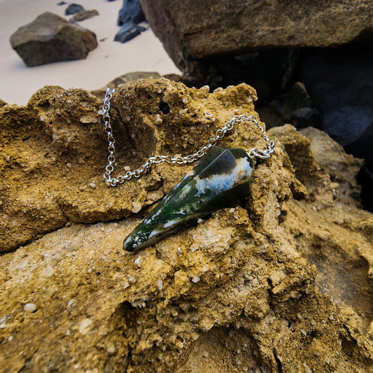 Moss Agate Pendulum